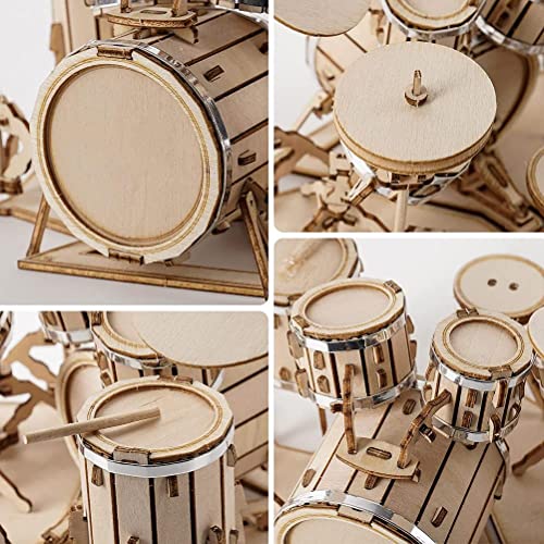 3D-Puzzles für Erwachsene und Teenager, 3D-Holzpuzzle-Modellbausätze für und Mädchen, DIY-Modellbausätze, Hölzernes Musikinstrument-Puzzlespielzeug (TG409-Trommel) von shenruifa