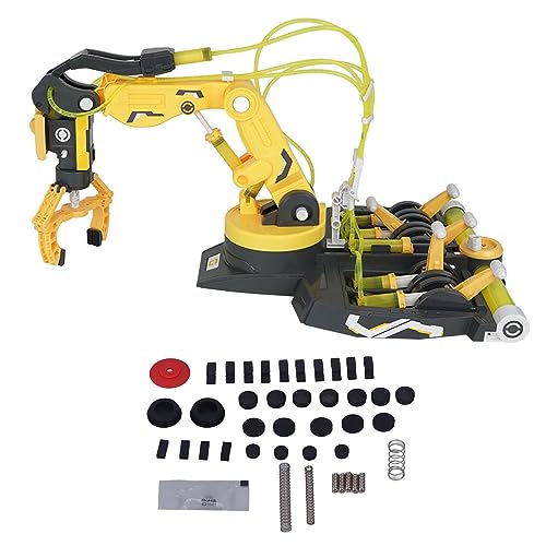 DIY Montage Hydraulischer Roboterarm Kit Kinder Hydraulischer Mechanischer Arm Spielzeug Wissenschaftliches Experiment, Bauen Sie Ihr Eigenes Projekt Kit Set (102 gelb) von shenruifa