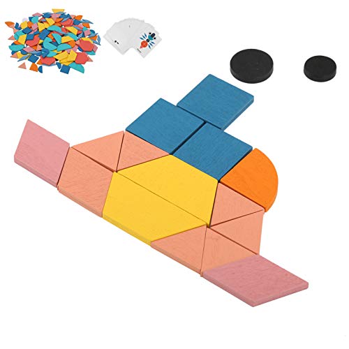 Holzmuster-Blöcke-Puzzle, Geometrisches Manipulatives Form-Set, Holzmuster-Blöcke-Set, Geometrisches Form-Puzzle, Pädagogisches Puzzle-Spielzeug (A) von shenruifa