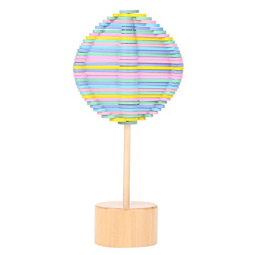 Holzspin, Rotierender Lutscher aus Holz, Lustiges Stress-Rotations-Entlastungs-Dekompressionsspielzeug Kinder und Erwachsene, Heimdekoration (Macaron-Farbe) von shenruifa