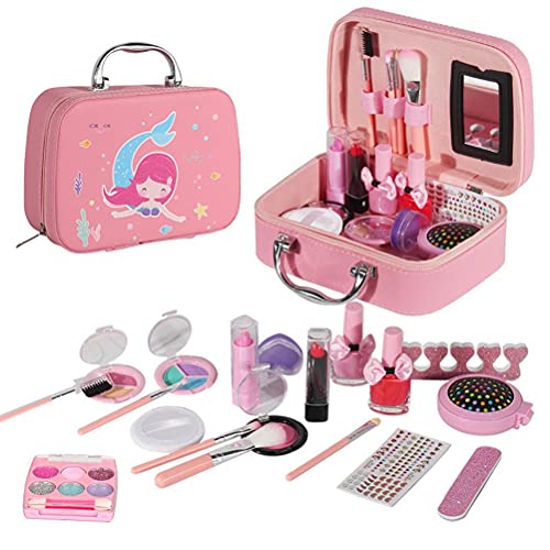 Kinder Waschbare Make-Up Mädchen Spielzeug Pretend Spielen Spielzeug Kosmetik Make-Up Set Box für Kinder Mädchen Weihnachten Geburtstag Spielzeug von shenruifa