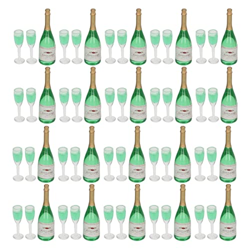 Miniatur-Puppenhaus-Bierbecher-Flaschen-Set, 10 Sets Puppenhaus-Champagner-Set, DIY-Miniatur-Simulationsmodell, Miniatur-Weinflaschen, Lebensechte PVC-Puppenhaus-Dekoration von shenruifa