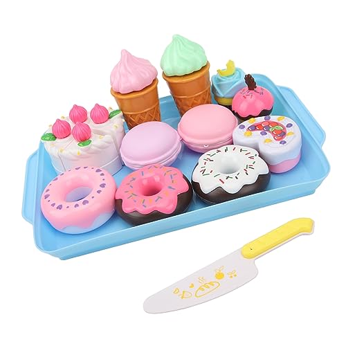 Pretend Play Food Set, Dessert Cutting Play Food Toy für Kinder Pretend Cutting Play Cake Donut Ice Cream Cone Food Toys für Mädchen von shenruifa