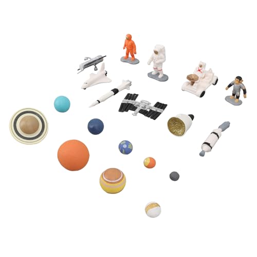 shenruifa Astronauten-Weltraumfigur, Planeten-Spielset mit Astronauten-Mond-Satelliten-Weltraum-Abenteuer-Spielzeug-Spielset-Sammlungsmodell, für DIY-Regal, Tischplatte, Diorama, von shenruifa