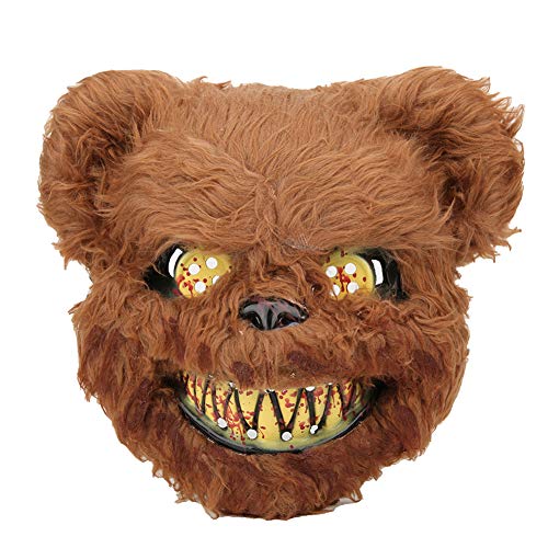 Halloween Blutige Teddybär-Maske, Cosplay-Requisiten, Lustige Trick-Spielzeuge, Halloween-Dekoration (Schwarzbärenmaske) von shenruifa