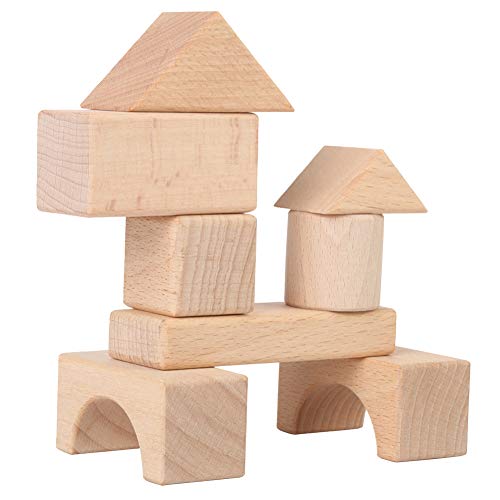 shenruifa Holzbausteine-Set, Geometrische Form, Bausteine, Spielzeug, Holzbox, für Kinder, Lernspielzeug, Pädagogisches Vorschul-Lernspielzeug (22 Holzkisten-Blockbausteine) von shenruifa