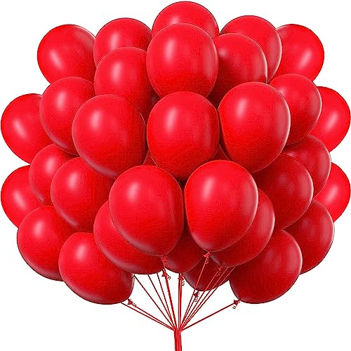 50 stück luftballons macaron rot, 30 cm/12 zoll 100% Naturlatex, Luftballons Helium Geeignet, für Luftballons Geburtstag Hochzeit Girlande & Ballon Bogen Regenbogen Party deko von shixpiov