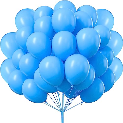 luftballons matt Hellblau- 50 Stück Luftballons - 30 cm/12 zoll, Helium Luftballons Geburtstag, Helium Ballons Geburtstag, Regenbogen Luftballons Für Geburtstagsdeko, Luftballons Hochzeit von shixpiov