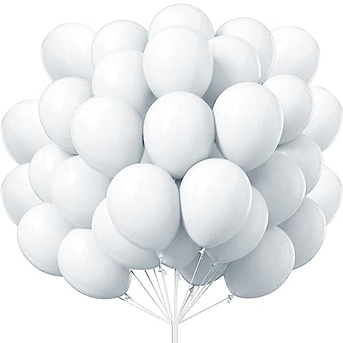 luftballons matt weiß Weiss- 50 Stück Luftballons - 30 cm/12 zoll, Helium Luftballons Geburtstag, Helium Ballons Geburtstag, Regenbogen Luftballons Für Geburtstagsdeko, Luftballons Hochzeit von shixpiov