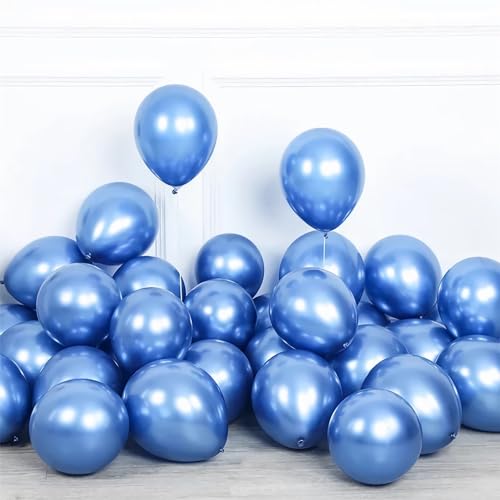 luftballons metallic Blau 100 Stück, 12zoll/30cm Helium Luftballons Geburtstag, Helium Ballons Geburtstag, Regenbogen Luftballons Für Geburtstagsdeko, Luftballons Hochzeit von shixpiov