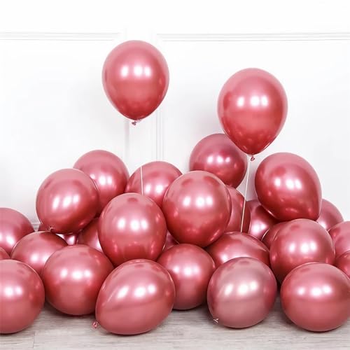 luftballons metallic rot 100 Stück, 12zoll/30cm Helium Luftballons Geburtstag, Helium Ballons Geburtstag, Regenbogen Luftballons Für Geburtstagsdeko, Luftballons Hochzeit von shixpiov