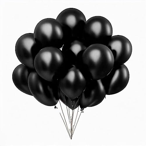 luftballons metallic Schwarz 100 Stück, 12zoll/30cm Helium Luftballons Geburtstag, Helium Ballons Geburtstag, Regenbogen Luftballons Für Geburtstagsdeko, Luftballons Hochzeit von shixpiov