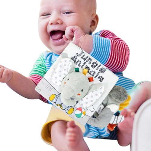 shizuku Bücher zum sanften Zahnen, Badebücher für Kinder, 3D Touch Feel wasserdichtes Buch, Stoff-Aktivitätsbücher mit 3D-Touch-Feeling und weichem Schwanz für zahnende Kinder, Jungen und Mädchen von shizuku