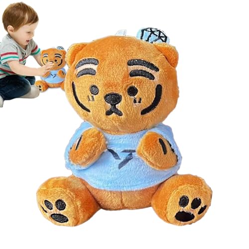 shizuku Hase Stofftier,Plüsch Tiger Stofftier,Cartoon-Tiger-Plüschpuppe für Kinder - Weiche Mehrzweck-Heimdekorationen, tragbares Kinderspielzeug für Jungen und Mädchen von shizuku