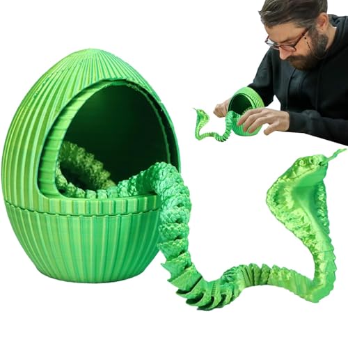 3D Snake Eggs Fidget Animals Toy - Flexible Joint 3D Printed Snake Figures For Home Decor And Executive Desk Fun Flexible 3D Snake Eggs - Fidget Animals Toy With Articulated Joints, Perfect For Home D von shjxi