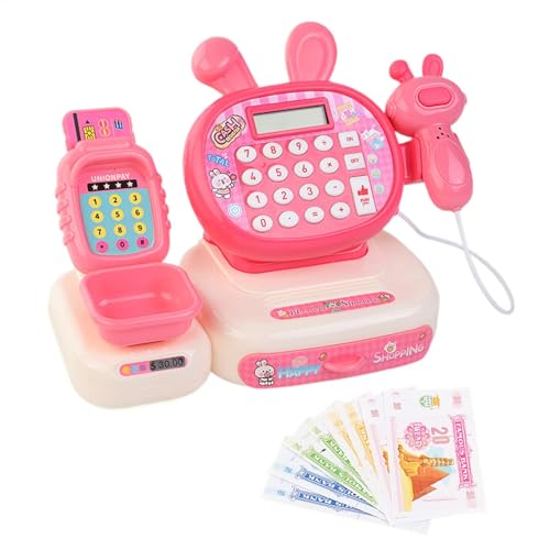 Cash Register, Supermarket Pretend Set, Money Learning Toy, Calculator Included, Early Math Skills Development, Ages 3, Christmas, Birthday Gift, 9.45x4.53x5.31 Inches von shjxi