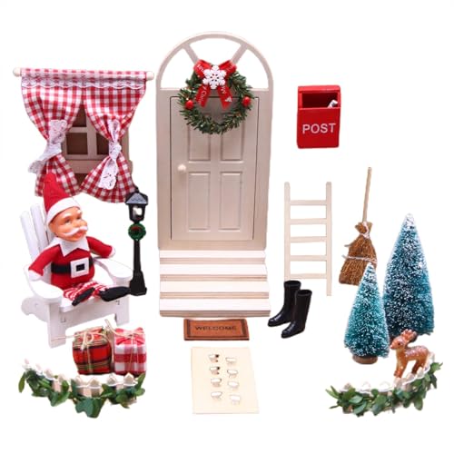 Doll House Christmas Decorations | 112 Scale Christmas Doll House Accessories | Doll House Holiday Decorations Christmas Decor Set Fairy Door Christmas Accessories Miniatures for von shjxi