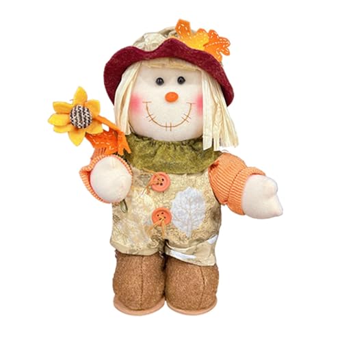 Fall Scarecrow Doll - 9.06 Inch Holiday Fall Decor Scarecrow | Plush Scarecrows For Thanksgiving Harvest, Handmade Doll For Fall Decor Plush Fall Scarecrow Doll - Handmade Harvest Thanksgiving Scarecr von shjxi