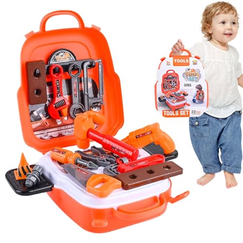 Kids Tool Set, Simulation Toy Tool Set, Construction Tool Set, Portable Tool Kit, Funny Tool Equipment Kit, Portable Pretend Play Construction Tool Kits for Boys, Girls, Learning Toys von shjxi