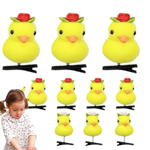 Kleine gelbe Enten-Haarnadel | Cartoon-Ente Plüsch-Haarnadel-Set | gelbe Enten-Haarnadeln lustige Enten Haar-Zubehör niedliche Enten Haarnadeln Entenform Haarspangen Tier-Haarspangen für Kinder von shjxi