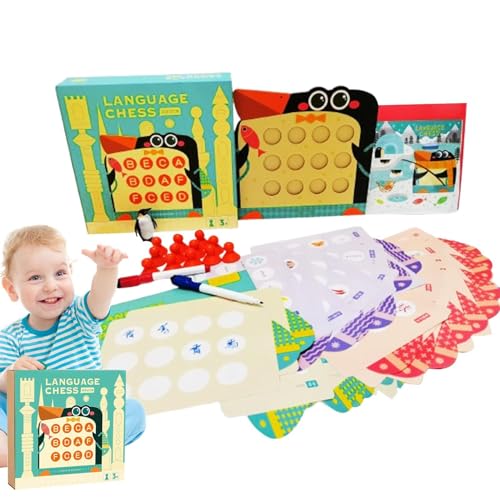 Matching Board Game - Parent-Child Interactive Toy With Chinese And English Bilingual Cards, Fun Chess Board Game For Boys And Girls Bilingual Matching Board Game - Engaging Parent-Child Interactive T von shjxi