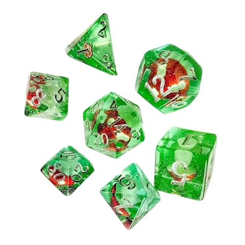 Mushroom Party Dice Set, Polyhedral Resin Dice Set, Set of 7 Tabletop Dice, Portable Game Dice for RPG, Dice Set, Unique Dice for Tabletop Games von shjxi