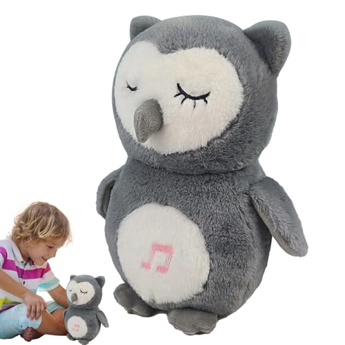 Musical Doll For Kids | Electric Breathing Owl Plush Toy With Realistic Breathing Simulation For Bedside Tables Realistic Breathing Simulation Plush Doll | Musical Electric Owl Toy For Kid's Room, Des von shjxi