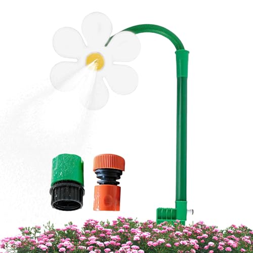 Outdoor-Blumen-Wassersprinkler, lustiger tanzender Blumensprüher, Hinterhof drehender Blumensprinkler, 360-Grad-Drehung Stehpfähle Sprüher für Garten, Hof, Terrasse, Dekoration von shjxi