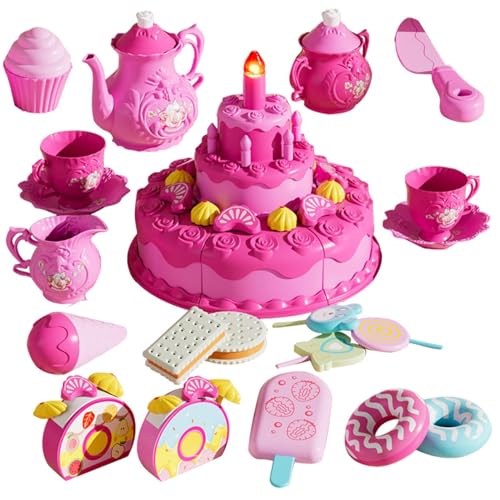 Toy Birthday Cake, Food Toys for Kids Pretend Play, Interactive Cake Toy with Sound and Light, Perfect Birthday and Holiday for Boys and Girls, Fun Pretend Play Kitchen Accessories von shjxi