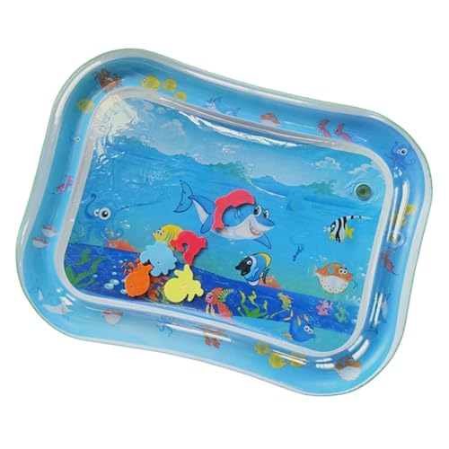 Wasserspielmatte, Wassersensormatte | Meeres-Themen-PVC-Wasserspielmatte mit Fisch - Große interaktive Wasserspielmatte, aufblasbare Cool Comfort-Wassermatte für sommerliche Abkühlung von shjxi