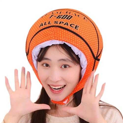 shjxi Basketball Headgear, Soft Photo Props Headdress, Photo Prop Plush Cap, Warm Costume Hat Headgear, Fancy Dress Cap for Party Performance, Halloween Costume Accessories von shjxi