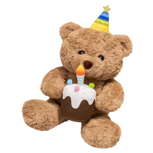 shjxi Bear Stuffed Animal Plush, Birthday Cake Bear Stuffed Animal Plush Toy, 15.75 inches Cute Snuggle Plush Bear for Sofa Pillow Decoration, Adorable Plush Toy for Kids and Adults von shjxi