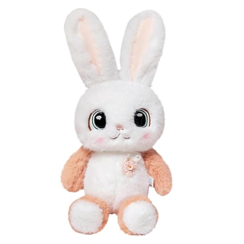 shjxi Bunny Stuffed Animal, Soft Comforting Doll, Multifunctional Comforting Plush Dolls, 16 Inch for Kids and Adults, Cozy Snuggle Buddy for Relaxation and Sleep, White Brown von shjxi