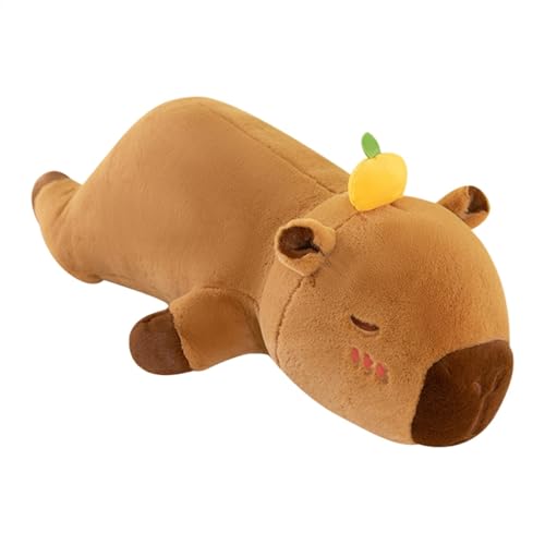 shjxi Capybara Plush Body Pillow, Long Stuffed Animal Throw Pillow, Soft Cuddly Hugging Plush, Cozy Cute Sleeping Companion for Kids and Adults, 24 Inch, Brown von shjxi