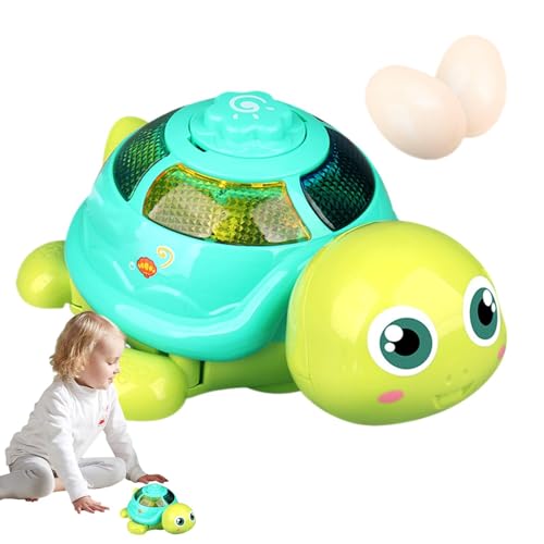 shjxi Cartoon Musical Turtle, Egg Laying Kids Toy with Lights and Music, Crawling Tortoise Cognitive Toy for Kids, Interactive Animal Doll for Classroom, Home, and School Play von shjxi