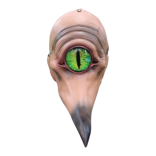 shjxi Gruselige Vogel-Gesichtsmasken | Big Eye Gesichtsbedeckung | Gruselige Schnabelmaske mit langer Nase, Halloween-Kostümzubehör, geeignet für Halloween-Partys und Fotoautomaten-Requisiten von shjxi