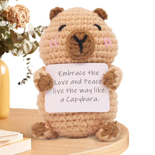 shjxi Häkel-Capybara – Stricktiere | Niedliche lustige Motivation mit Kartendekorationen für Zuhause, Arbeit, Schreibtisch, Weihnachten, Geburtstag, Abschlussfeier shjxi Häkel-Capybara – Stricktiere | Niedliche lustige Motivation mit Kartendekorationen für Zuhause, Arbeit, Schreibtisch, Weihnachten, Geburtstag, Abschlussfeier von shjxi