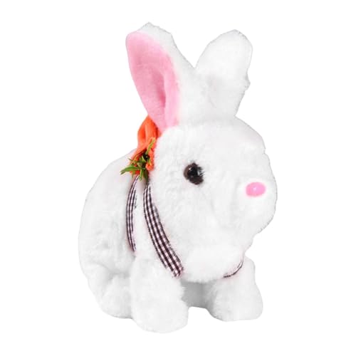 shjxi Interactive Plush Rabbit, Stuffed Bunny Plaything, Electronic Pet Friend, Bouncing, Twitching, Vibrating, Gestures, Mimicry Toy, Gift for Kids, 6.3x3.54x6.3in von shjxi