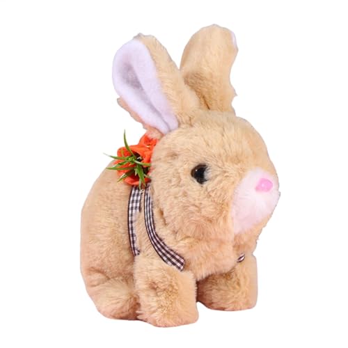 shjxi Interactive Plush Rabbit, Stuffed Bunny Plaything, Electronic Pet Friend, Bouncing, Twitching, Vibrating, Gestures, Mimicry Toy, Gift for Kids, 6.3x3.54x6.3in von shjxi