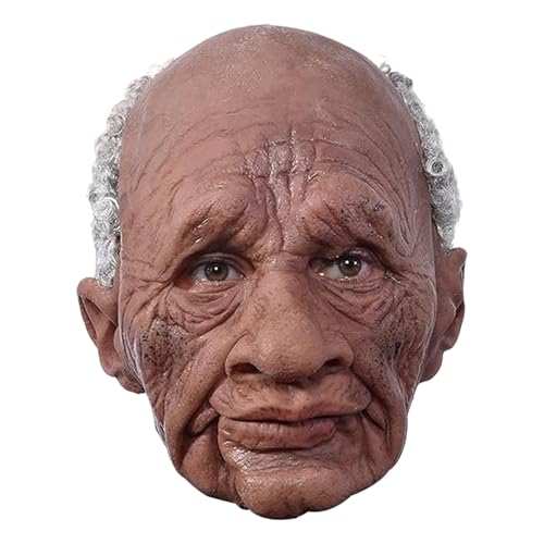 shjxi Old Man Face Cover, Scary Old Man Masque, Realistic Man Face Cover, Horror Film Face Masque, Horror Cosplay Accessories, Adult Horror Face Masks for Parties Horror Films von shjxi