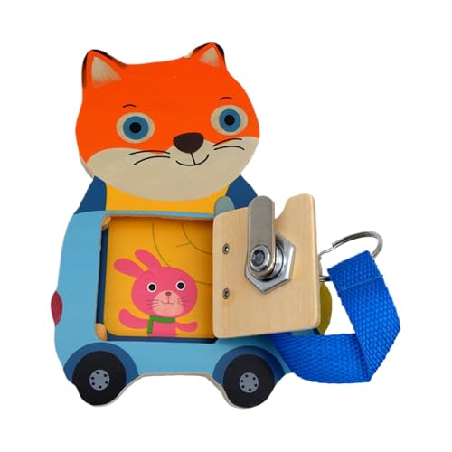 shjxi Preschool Lock and Key Car Toys, Educational Learning Toy, Creative Skill Development, Fun Locking Mechanism, Ideal for Preschool Activities, Kitten/Bear/Fox Designs von shjxi