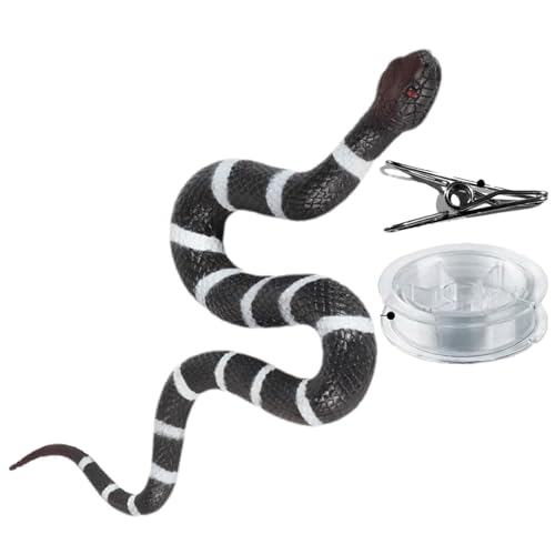Schlangenstreich-Spielzeug – Schlangenspielzeug mit Schnur und Clip, gefälschte Tierrequisiten, Streich Spaß Maker für Halloween und Spukhaus-Dekor von shjxi