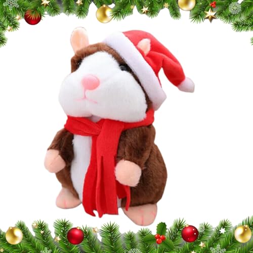 shjxi Talking Hamster Toy, Animated Christmas Hamster, Talking Hamster Plush, Christmas Singing Hamster, Festive Talking Hamster Toy, Christmas Toy Hamster with Voice, Interactive Christmas Hamster von shjxi