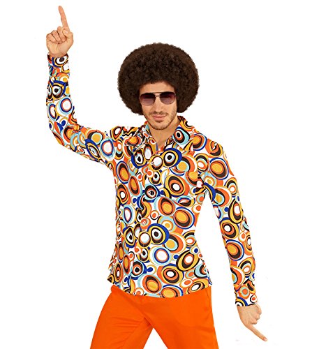 70er Jahre Retro Hemd mit und ohne Muster Disco Herren Kostüm Siebziger Schlager, Größe:L/XL, Farbe:Bubbles von shoperama