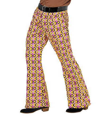 shoperama 70er Jahre Retro Herren Hose mit und ohne Muster Disco Kostüm Siebziger Schlager, Größe:L/XL, Farbe:Discs von shoperama