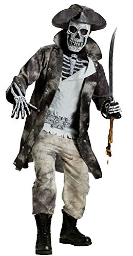 Herren Kostüm Ghost Pirate 3D Halloween Totenkopf-Maske böse Horror Geist Pirat, Größe:L/XL von shoperama