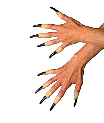 shoperama 10 Fingernägel Schwarz zum Aufstecken Nägel Hexe Hexer Accessoire Kostüm-Zubehör Hexenfinger Krallen von shoperama