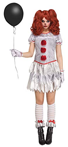 shoperama 4-teiliges Halloween DAMEN-Kostüm Carnevil Clown Kleid Strümpfe Handschuhe Manschetten Horror, Größe:L von shoperama