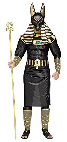 shoperama 7-teiliges Herren Kostüm Ägyptischer Gott Anubis König Ägypter Verkleidung Totengott Mythologie Gottheit, Größe:M/L von shoperama