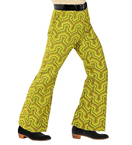 shoperama 70er Jahre Retro Herren Hose mit und ohne Muster Disco Kostüm Siebziger Schlager, Farbe:Grün, Größe:S/M von shoperama